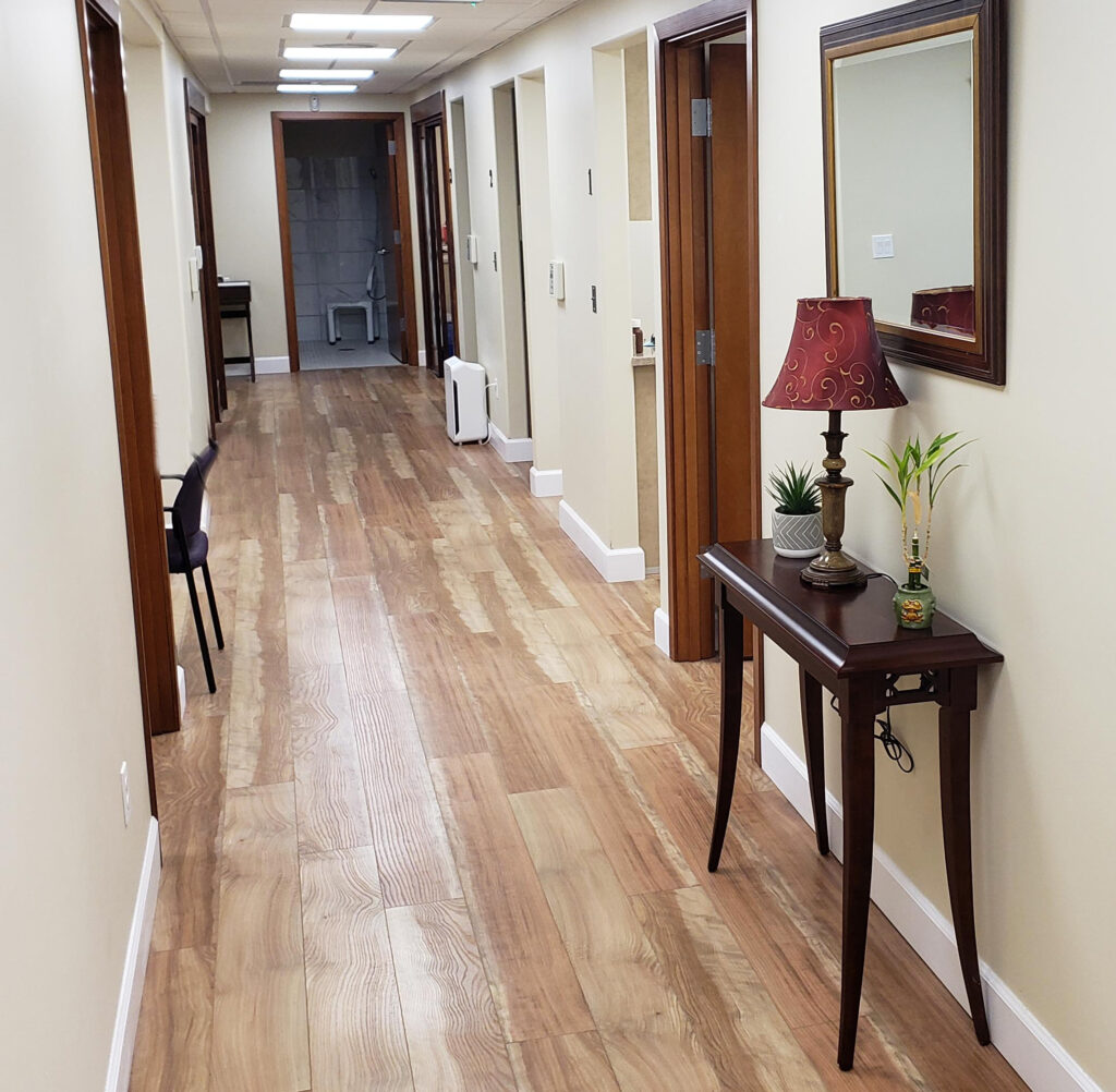 Inside our dental practice hallway